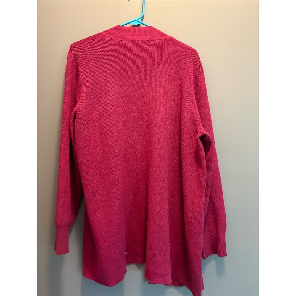 Cable & Gauge Cardigan Sweater Womens 2XL Purple Open Front Pockets NWT - Picture 6 of 12